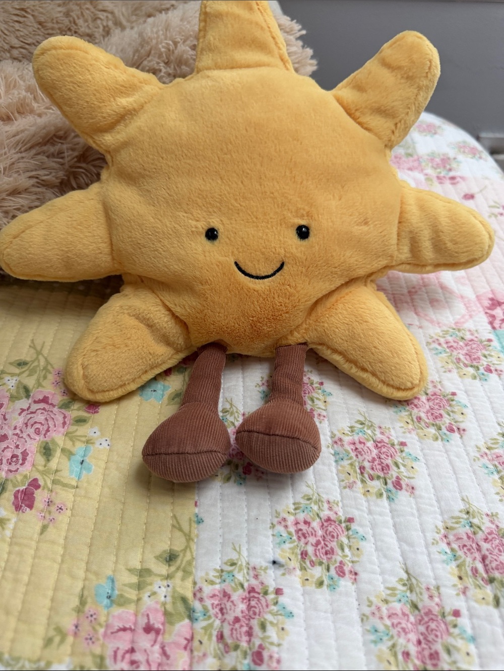 Jellycat Sunny Yellow Star Plush with Brown Corduroy Legs